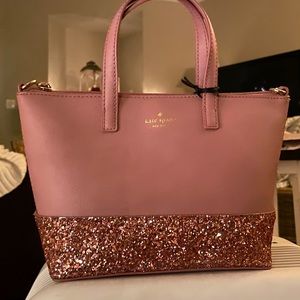 Kate Spade purple purse with glitter! Never used with tags and dust bag💗